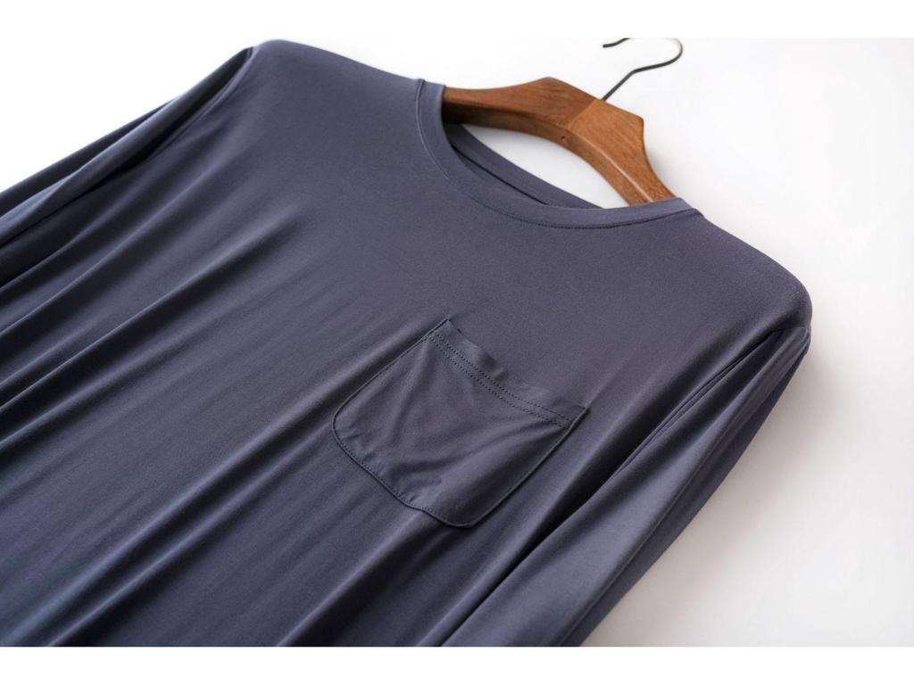 Pánské prodyšné pyžamo s dlouhým rukávem, volný střih, šetrné k pokožce, velké velikosti, pro vnitřní/venkovní nošení