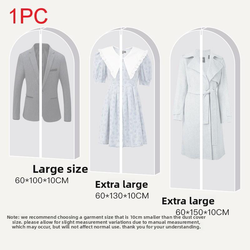 Minimalist Waterproof Garment Dust Cover With Transparent Pvc For Wardrobe Storage