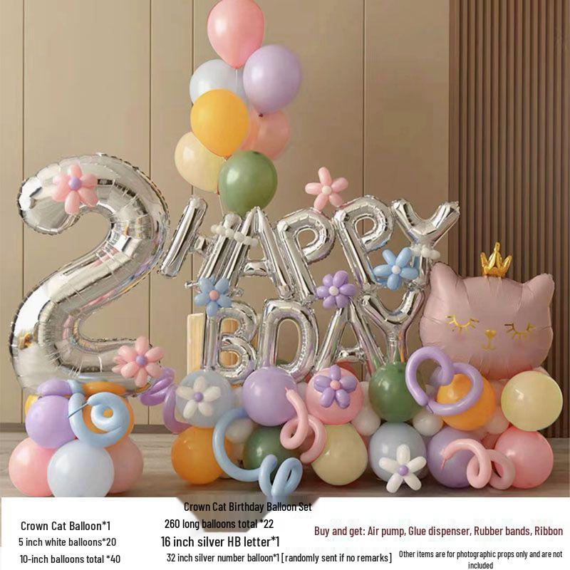 Narozeninová balónová stěna pro princeznu v korejském stylu pro chlapeckou a dívčí párty