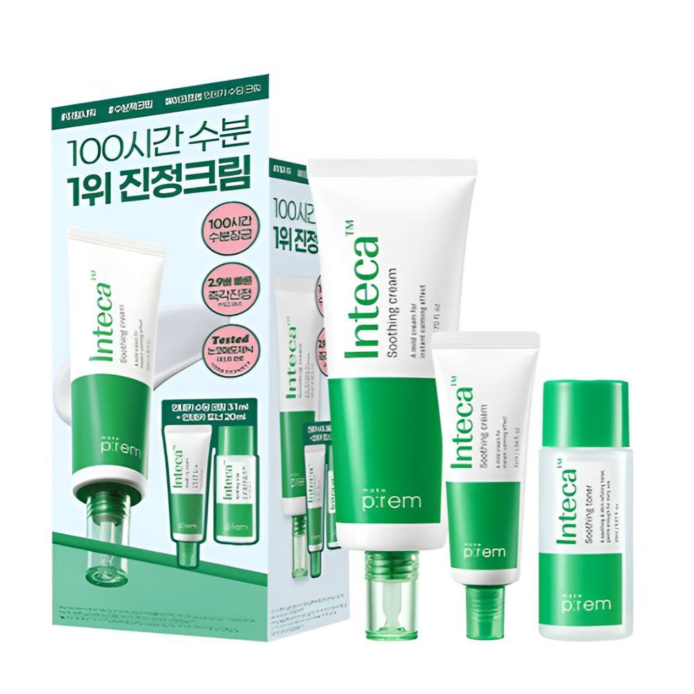MAKE P:REM Inteca Soothing Cream 80ml + 31ml & Toner 20ml Set Calming Sensitive Skin Care