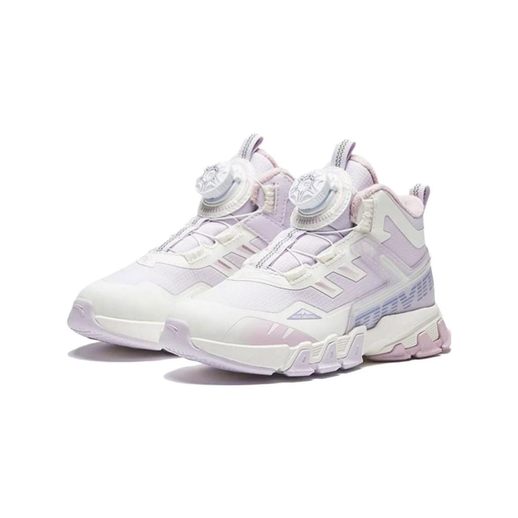 Anta Kids Knob Non-Slip Warm High-Top Outdoor Shoes Kids Shoes Purple White 322349975-1