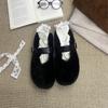 Fashion Lamb Wool Bag Head Mao Mao 2025 Autumn New One-pedal Cotton Slippers Warm Fairy Style Women's Shoes