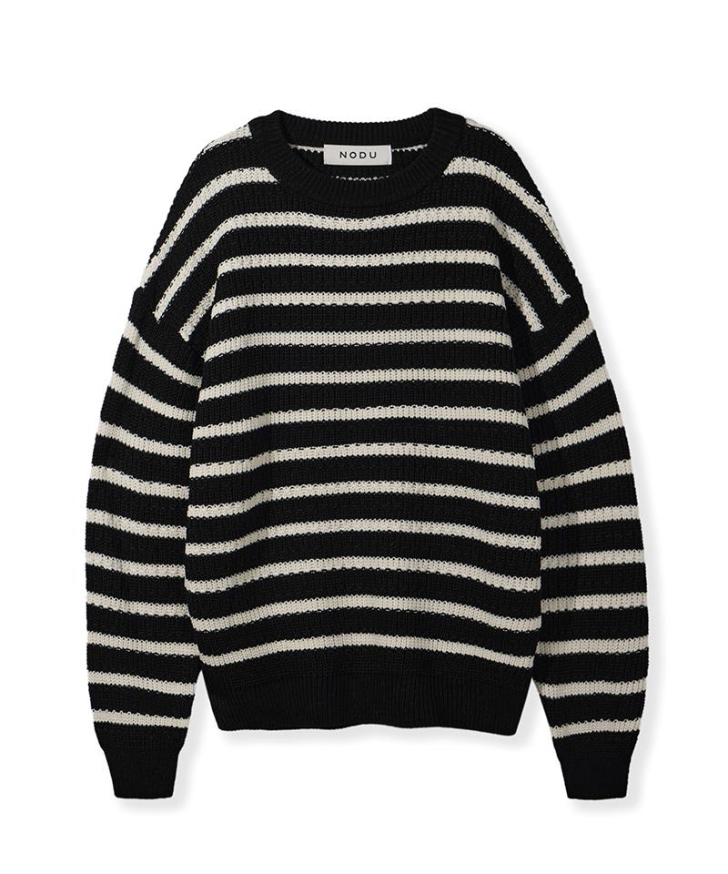 NODU Napoli Striped Knit [Black]