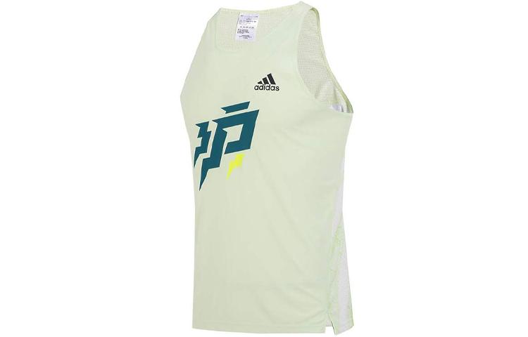 Adidas Tank Tops Men s Green Crew Neck Moderate Straight Fit HJ9886 S