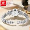 OLEVS 5887 Original Quartz Watches For Women Fashion Full Diamond Elegant Ladies Bracelet Wristwatches Waterproof Dress Watches