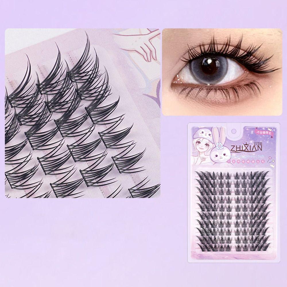With Jelly Glue Strips Sunflower False Eyelashes Glue Free Segmented False Eyelashes Men