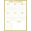Dry Erase White Board Weekly Calendar Board, Magnetic Whiteboard for Wall,Gold Aluminum Frame Message Board,Vertical, Planner Board for Office, Home,