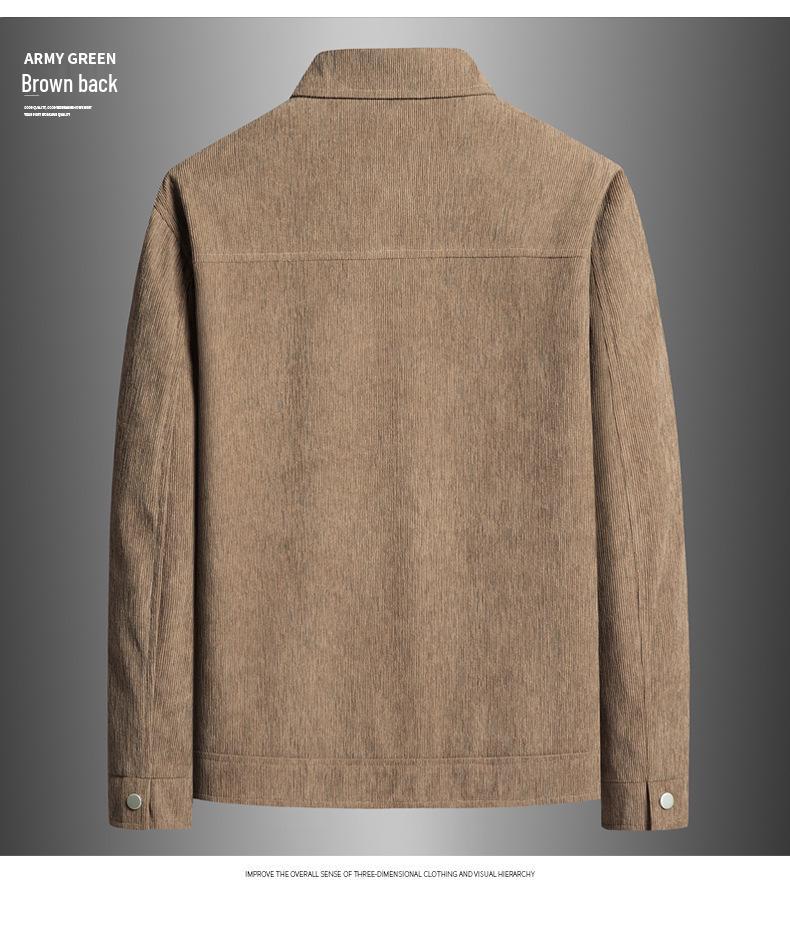 2024 Autumn Men's Fashion Lapel Corduroy Jacket - Trendy Casual Short Workwear