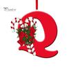 Punase värvi 26-tähelised rippuvad kaunistused kaelapaela ja jõulude lillevõludega jõulupuu tilgakaunistus pühadepidu uusaasta jõulud