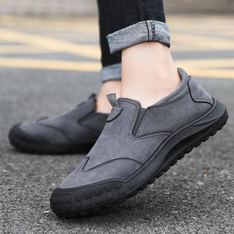 Luxus Herren Casual Sneakers Atmungsaktive Arbeitsschuhe Bequeme Herren Loafer Rutschfeste Slip-on Herrenschuhe Solide Zapatillas De Deporte
