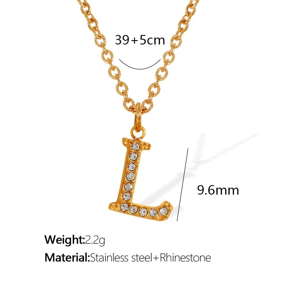 Titanium Steel 26 Letters Elegant And Exquisite Pendant Necklace Light Luxury Fashion Collarbone Chain High Sense Versatile