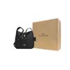 Coach Borsa a tracolla Hadley 25 con logo metallico in pelle martellata, taglia media, da donna, colore nero CW002-IMBLK