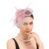 Gefiederte Tüllblumen-Fascinator-Haarreif mit Haarclip Braut-Kopfschmuck für Derby-Veranstaltung Maskenball Kostümparty