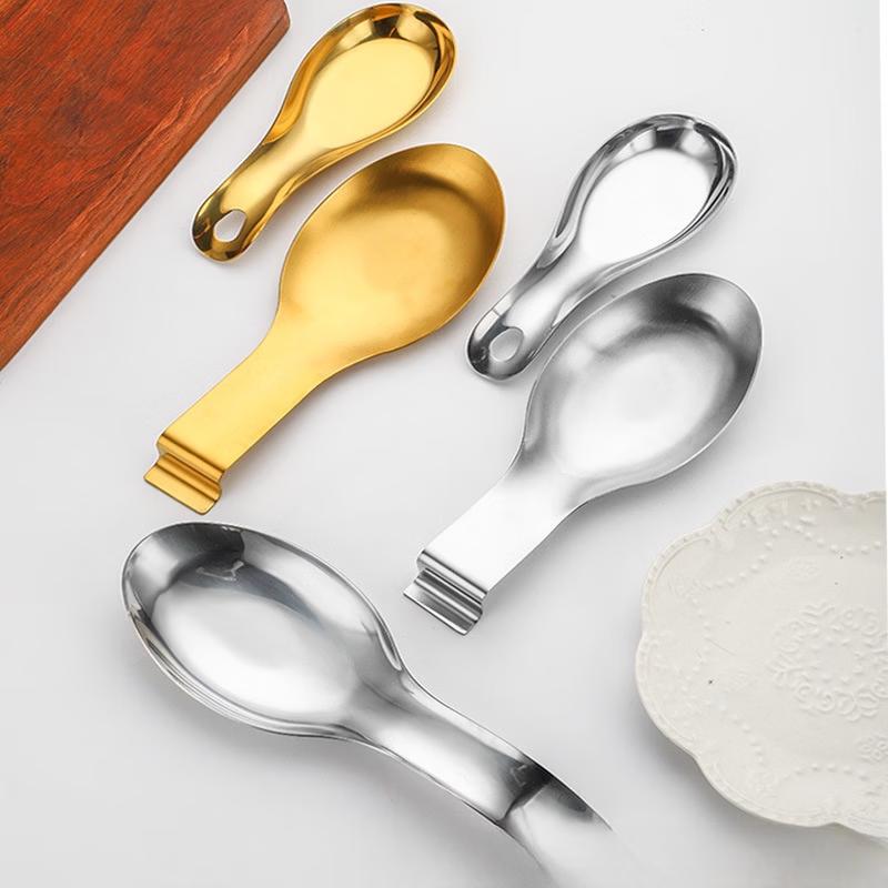 RuHan Gold Hot Pot Serving Utensil Set with Fish Tail Bone China Rest