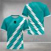 Summer Y2k Men's Tennis Men T-Shirts Fashion Striped Printed O-Neck Short Sleeve Tees Breathable Quick-Drying Sports Tops