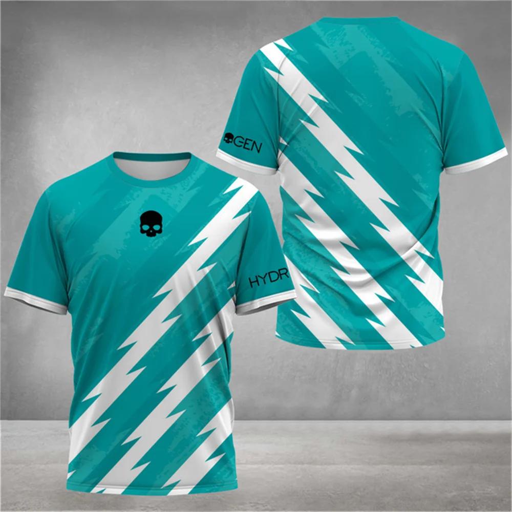 Summer Y2k Men's Tennis Men T-Shirts Fashion Striped Printed O-Neck Short Sleeve Tees Breathable Quick-Drying Sports Tops