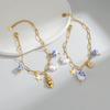 New Trend Gold Plated Stainless Steel Bracelet Ceramic Pendant Ocean Style Shell Conch Accessories Beach Jewelry Gifts for Women
