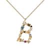 Colorful Zircon Alphabet Necklace: Women's European & American Design