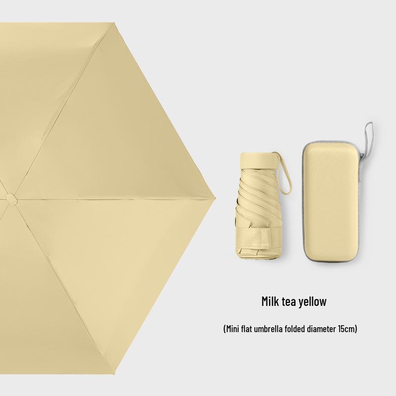 Customizable Six-Fold Vinyl Sunshade UV Protection Umbrella: Versatile Rain/ Shine Folding Gift