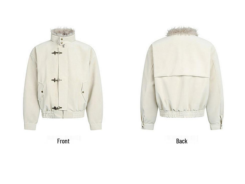 Harrington Herren Winter Baumwoll- und Lederjacke: Verdickte, Warme, Samtgefütterte Oberbekleidung mit Stehkragen