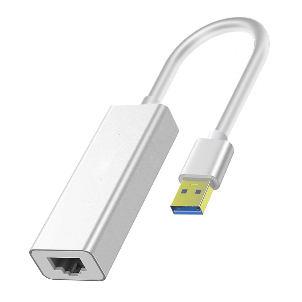 

Відмінна Мережева Карта Широко Сумісний Адаптер для Ноутбука Адаптер USB3.0 до RJ45 Ethernet срібний