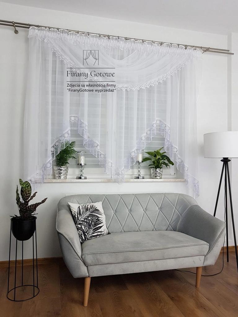 Curtain with Lambrequin and Guipure Lace 400x180cm