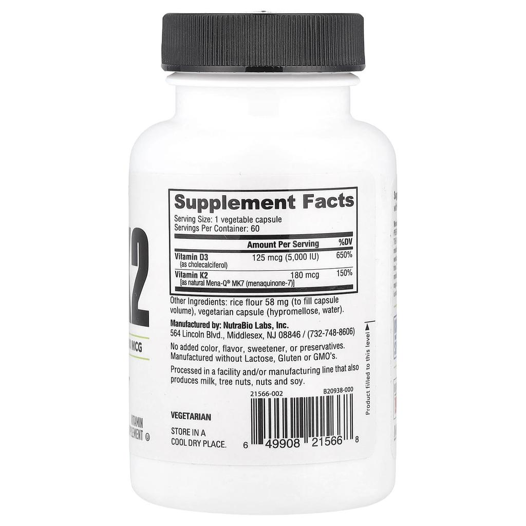 D3 K2, 60 capsules
