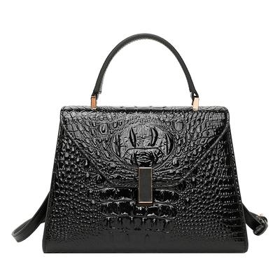 Women's Handbag with New Genuine Leather and Crocodile Pattern Handbag Fashionable and Versatile Single Shoulder Crossbody Women's Bag