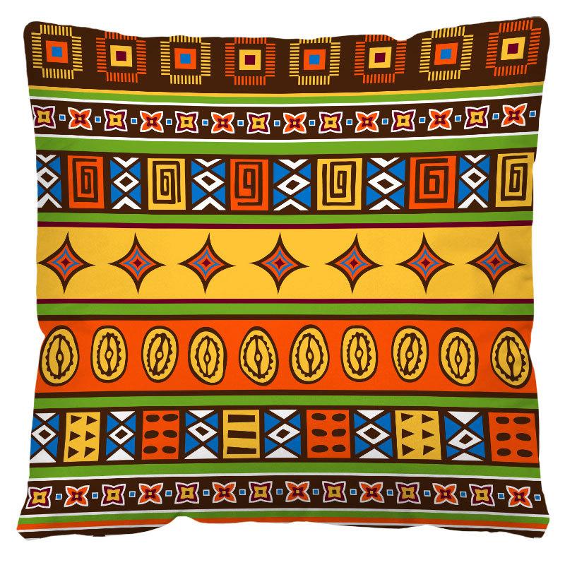 Geometric Cushion Cover Print Ethnic Decorative Pillowcase Sofa Home Decor Peach Skin Pillowcase