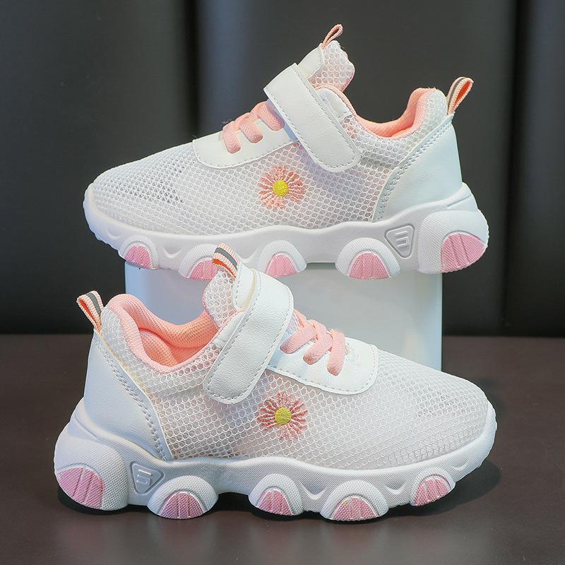 

Летняя дышащая спортивная обувь для девочек с одной сеткой, детские кроссовки, повседневная детская обувь 34