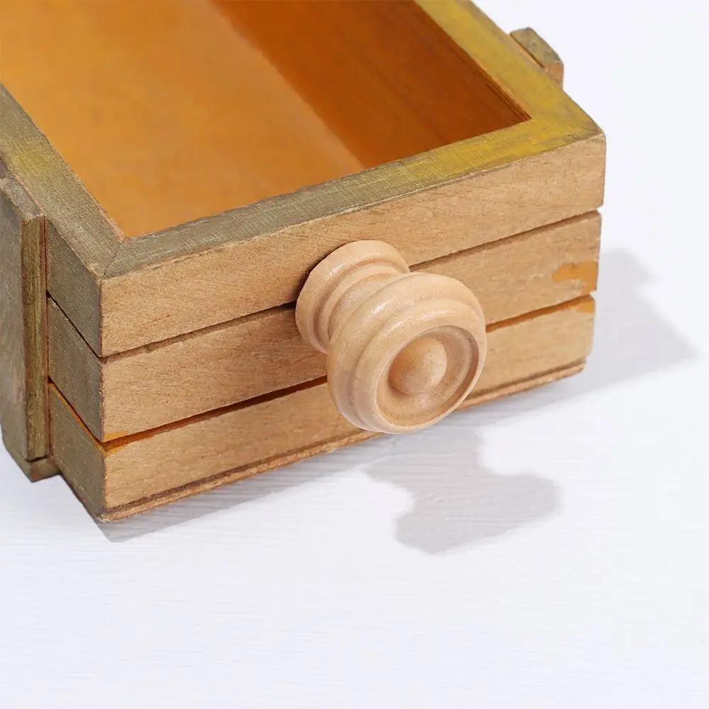 Wooden Retro Cabinet Dresser Drawer Knobs Single Hole Cupboard Handle with Screw Wardrobe Pulls Handle Furniture Hardware
