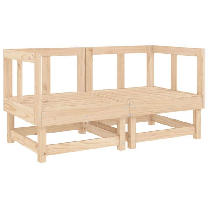 VidaXL Canapés d'Angle de Jardin 2 pcs, Sièges avec Dossier, Meubles de Terrasse Patio Arrière-cour Balcon Extérieur, Bois 825394