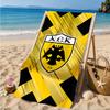 Asciugamano da Spiaggia AEK Atene con Design dello Stemma Oro e Nero, Asciugatura Rapida, Facile da Curare, Adatto Sia per il Fitness che per le Vacanze al Mare, Essenziale per lo Sport