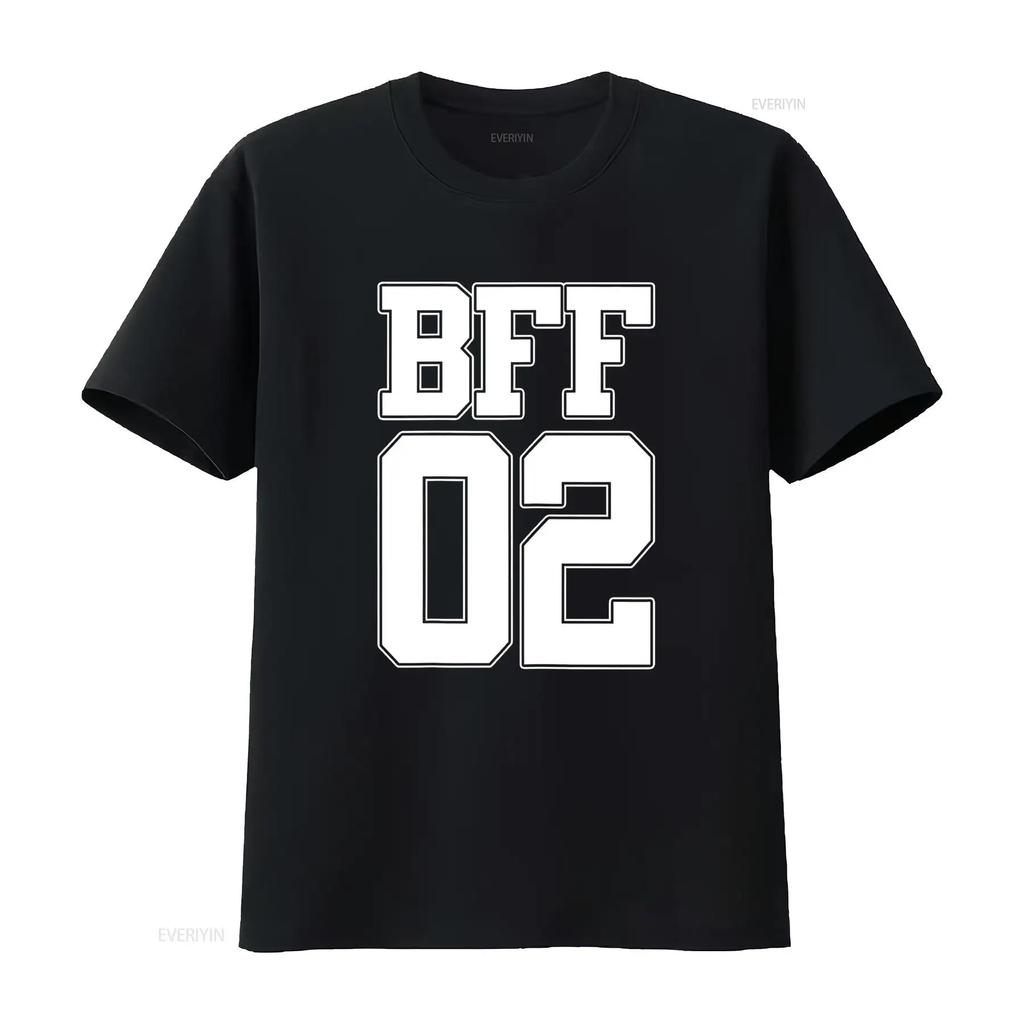 BFF 02 Best Friends Matching tee Bestie Friendship Day T Shirt vintage Washed Breathable Stylish graphic Casual homme
