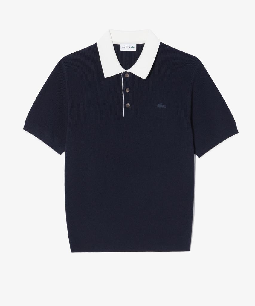 LACOSTE Men'S Rib Collar Spun Yarn Short Sleeve Sweater Polo Shirt Ph943E-56G 166