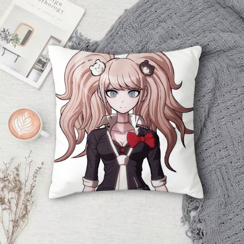 DDanganronpa Doublesided Printed Square Decorative Cushion Cover for Sofa Living Room Home Decor