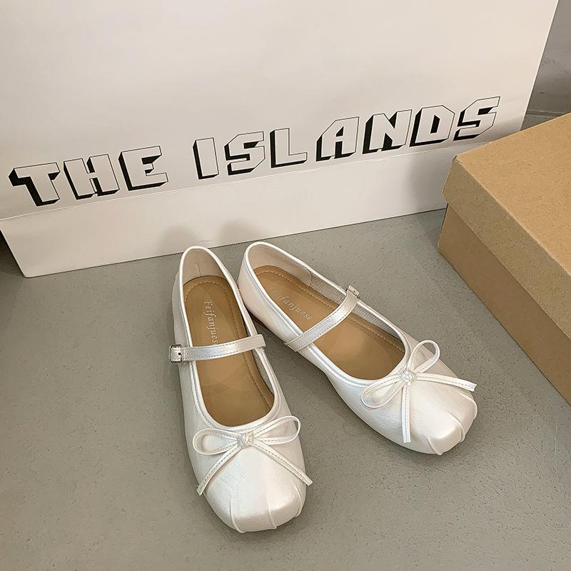 

Ballet Mary Jane French small single shoes women s 2025 summer new bow soft sole shallow mouth with skirt flat shoes 35