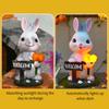 Solar Garden Outdoor Bunnies Statue with LED Light Bunnies Figurines Decors for Patios,Yard Lawn Ornament Gardening Gift