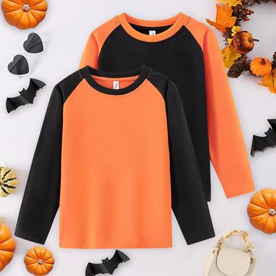 Children's Round Neck Raglan Long Sleeve Top - 100% Pure Cotton, Soft and Skin-Friendly