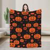 Halloween Spiders Web Bats Pumpkins Spooky  Blanket Super Soft Coral Fleece Plush Cozy Gift  Throw Blankets Bedding Throws