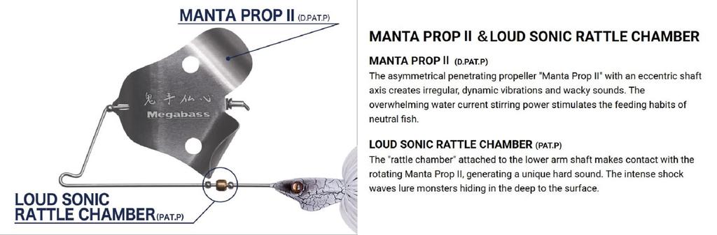 Megabass Jamaica Boa JR 3/8 oz Buzzbait Sinking Lure Hasu (4552)