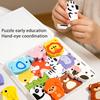 1 Set Wooden Building Block Puzzle 3D Cartoon Dinosaur Animal Vehicle Foods Toddlers Preschool Learning Educational Jigsaw Puzzle Toy