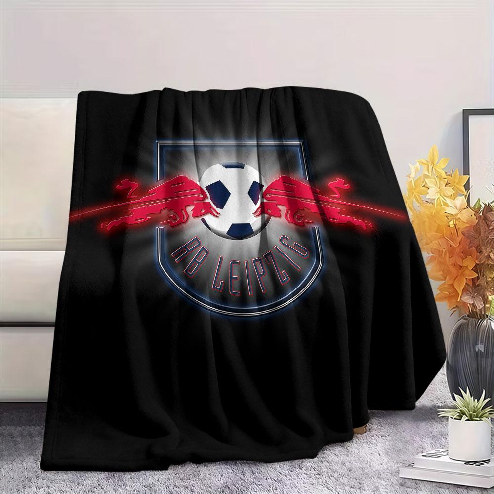 Coperta in Flanella Stampata RB Leipzig, morbido plaid per camera da letto divano, lavabile, merchandising per tifosi di calcio, ottimo regalo.