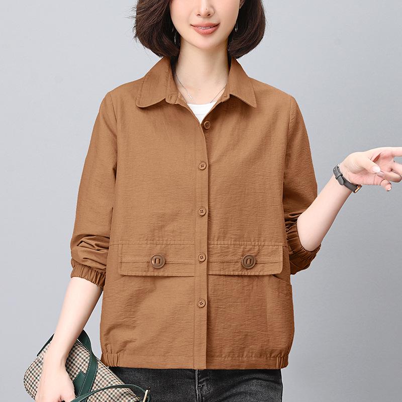 Women's Spring/Autumn Casual Short Jacket 2024 - Korean Style for Middle-Aged Moms