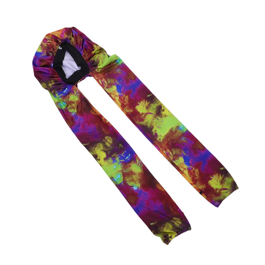 Hair Panty Hose Bonnet 2 in 1 Double Sleeve Nylon Long Braids Hair Bonnet for Sleeping Night Day Use Tie Dye Print