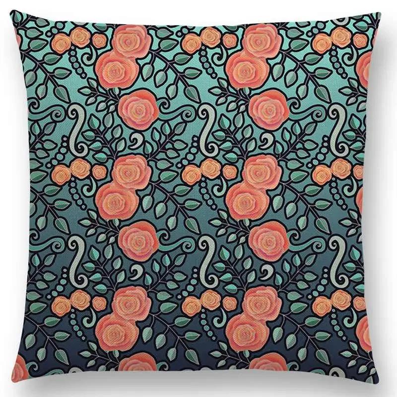 Nordic Throw Pillow Case Spring Leaves Print Cushion Cover Home Decor / Pillow Covers for Sofa Cushion Covers Hogar