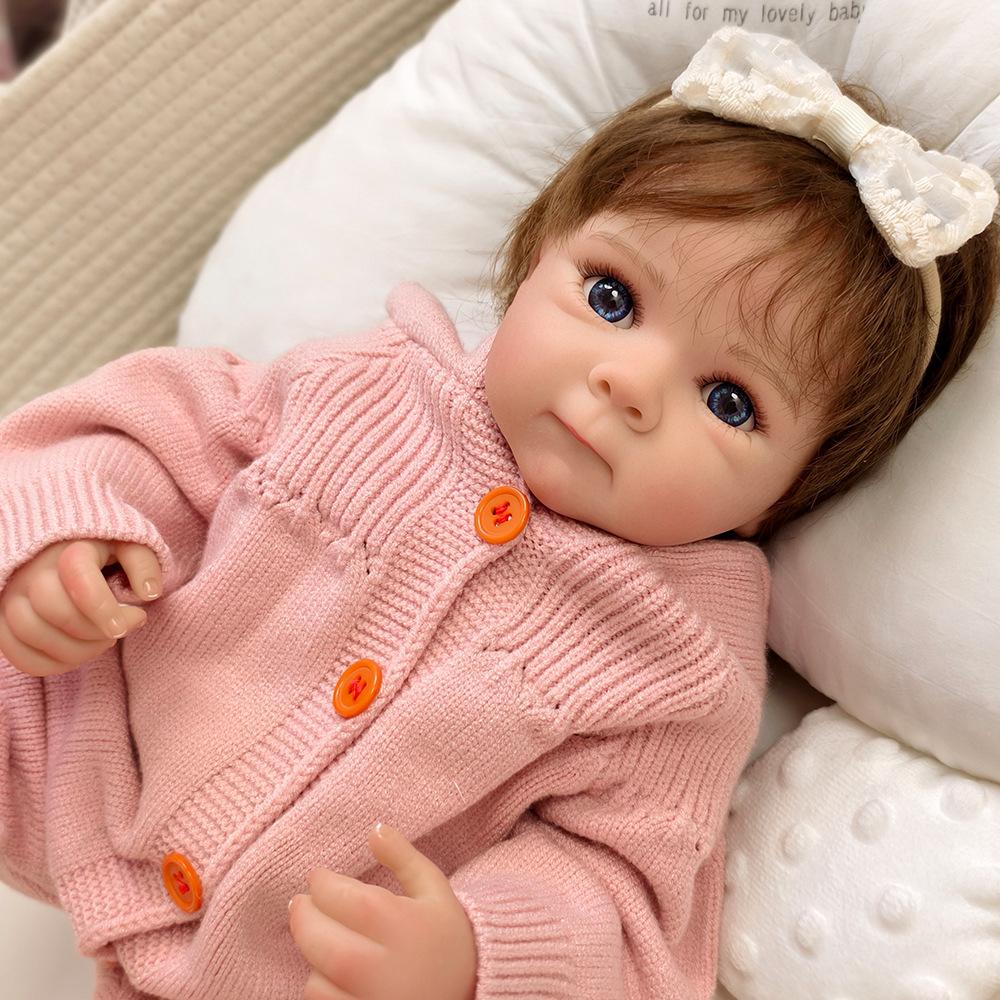 48cm Reborn Baby Girl Doll Bettie Lifelike Full Silicone Body Newborn Doll Can Take Bath Handmade 3D Painting Skin Rebirth Dolls for Kids Playmate Toy