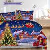 1PC Christmas theme pattern Bedding Quilt Set Quilt Cover Pillowcase Home Decoration Birthday Gift (1 * duvet cover + 2 * pillowcase, without core)