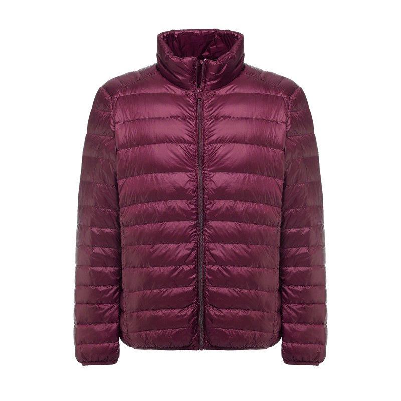 

Men’s 2020 Autumn/Winter Lightweight Stand Collar Slim Fit White Duck Down Jacket L вина червоного кольору