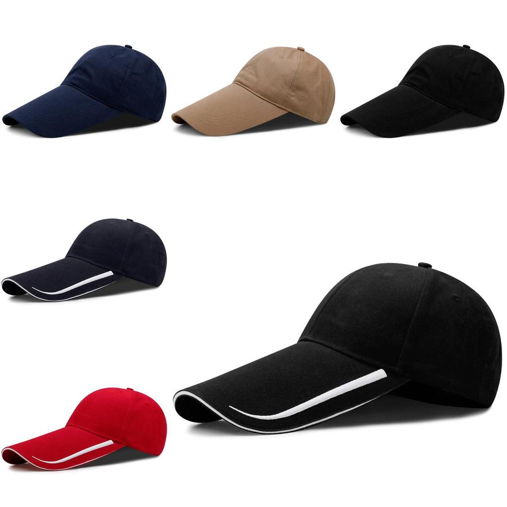 Baseball Cap For Men With Extended Brim Cotton Sunshade Outdoor Sun Protection Casual Style
